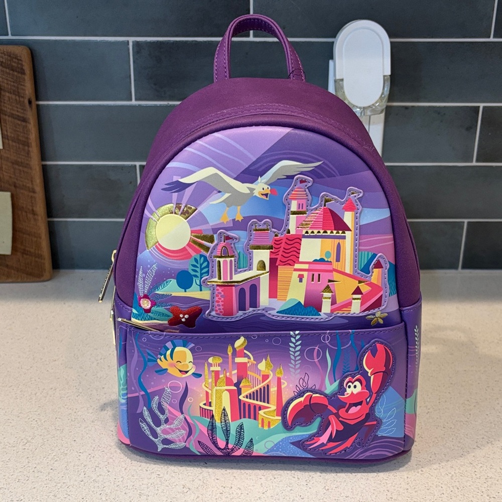 Little Mermaid Castle Loungefly Backpack NWT